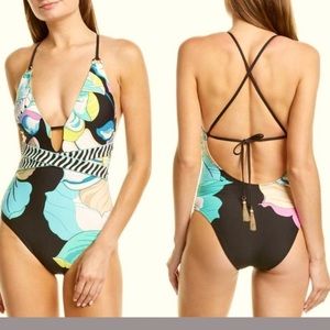 Trina Turk Back and Teal One piece NWT